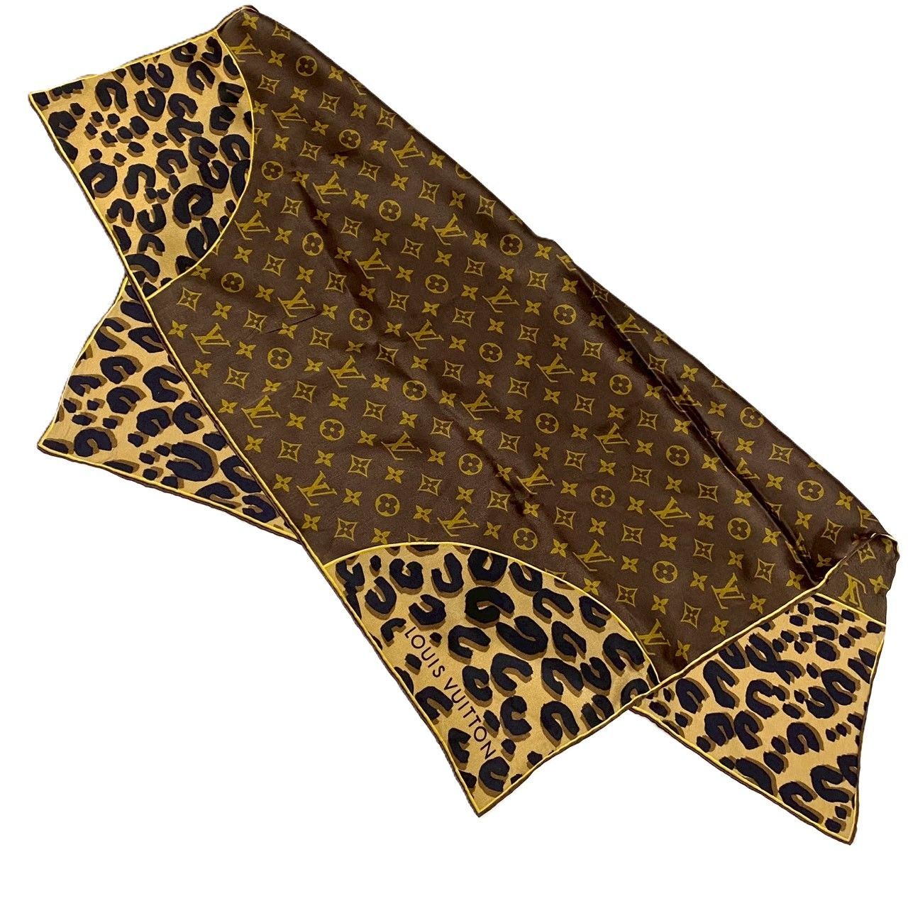 4259 LOUIS VUITTON ルイヴィトン モノグラム レオパード シアースカーフ