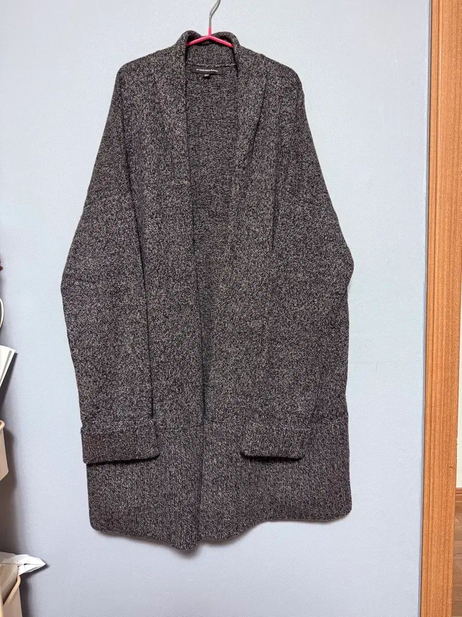 プレンタン VOCA ぼかし チャコール グレー ニット ロング丈 カーディガン