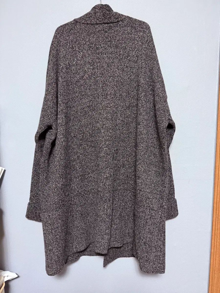 プレンタン VOCA ぼかし チャコール グレー ニット ロング丈 カーディガン
