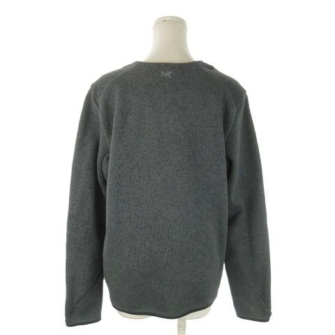 アークテリクス ARC TERYX ニットソー カットソー ラウンドネック 長袖 裏フリース ストレッチ ワンポイント ロゴ アウトドア M グレー AO 8 GY 18