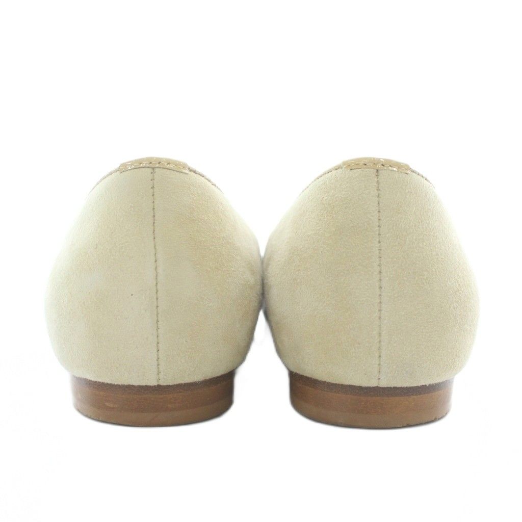 フォクシー FOXEY パンプス フラット スエード ラウンドトゥ リボン 36