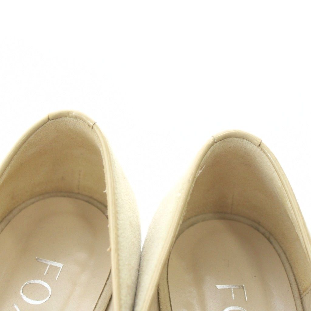 フォクシー FOXEY パンプス フラット スエード ラウンドトゥ リボン 36