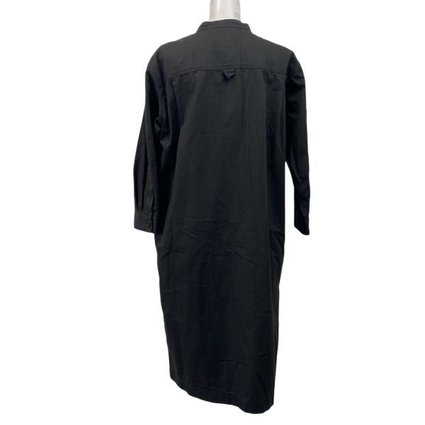 黒 長袖 シャツワンピース　エムエイチエル　MHL ウール ◇ エムエイチエル MHL. シャツワンピース ロング丈 七分袖 スタンド