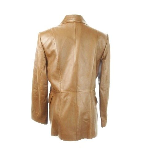 裏地総柄 レザージャケット くすみブラウン 羊革 短丈 肩パッドなし ラムレザー ノーカラージャケットブルゾン(キャメル) | もりのがっこう公式