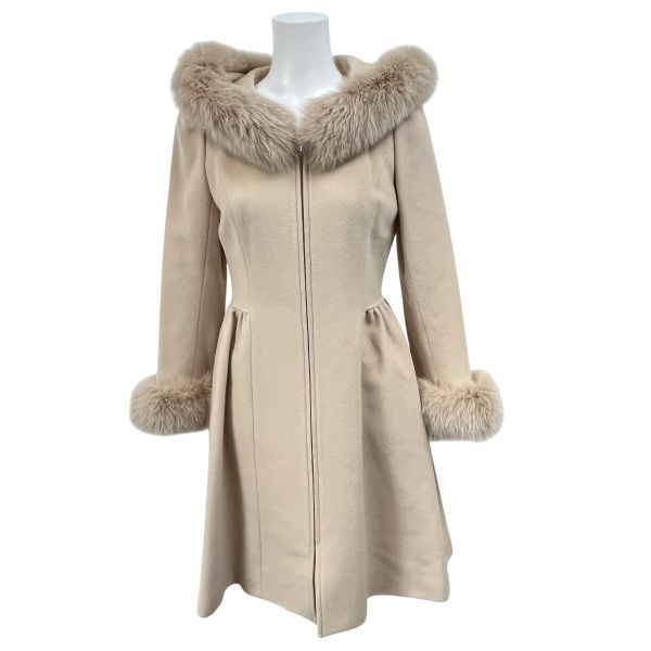 □ ルネ Rene アウター ロングコート ウールコート 長袖 FOXファー