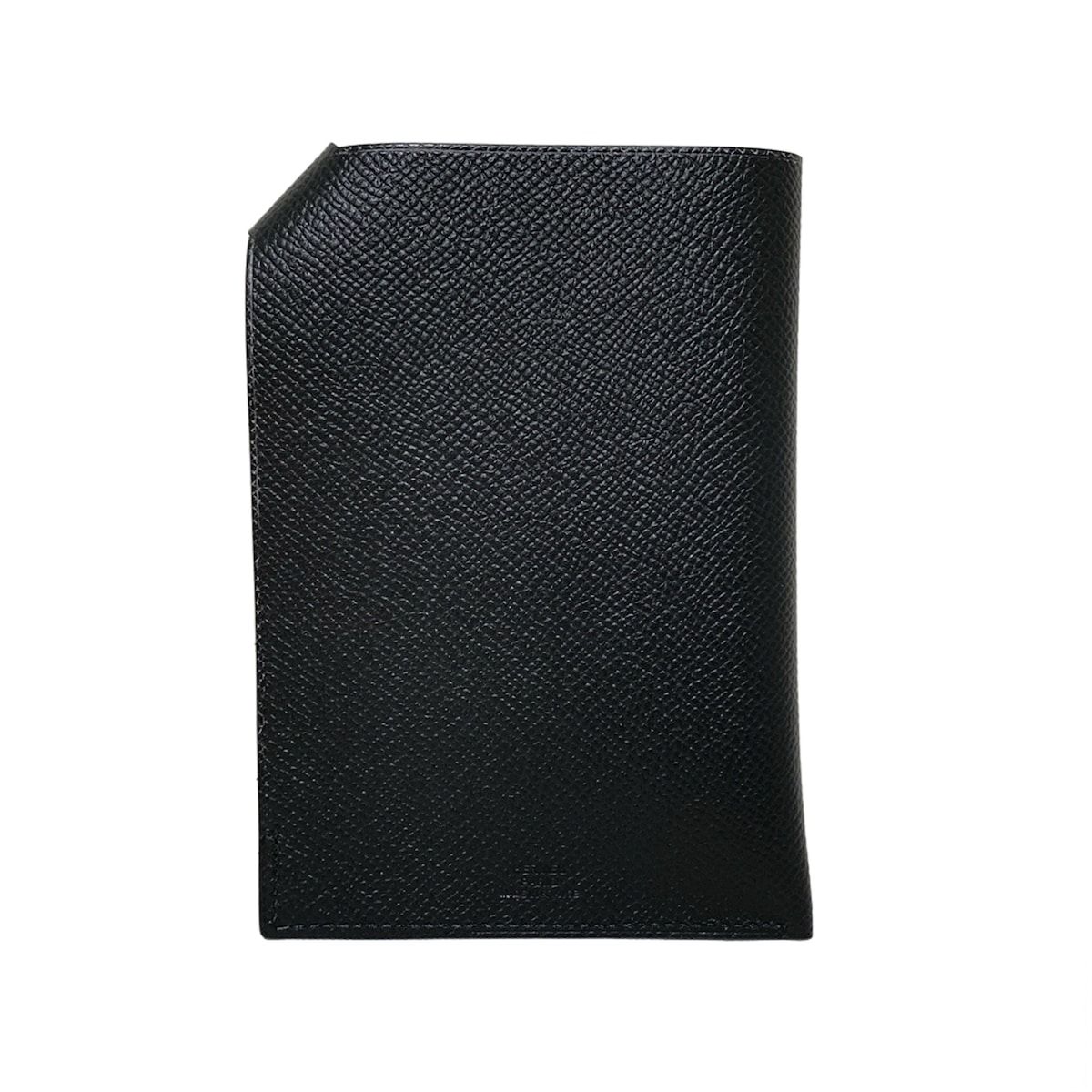 HERMES エルメス 小物入れ ターマックPM 黒 パスポートケース シルバー金具