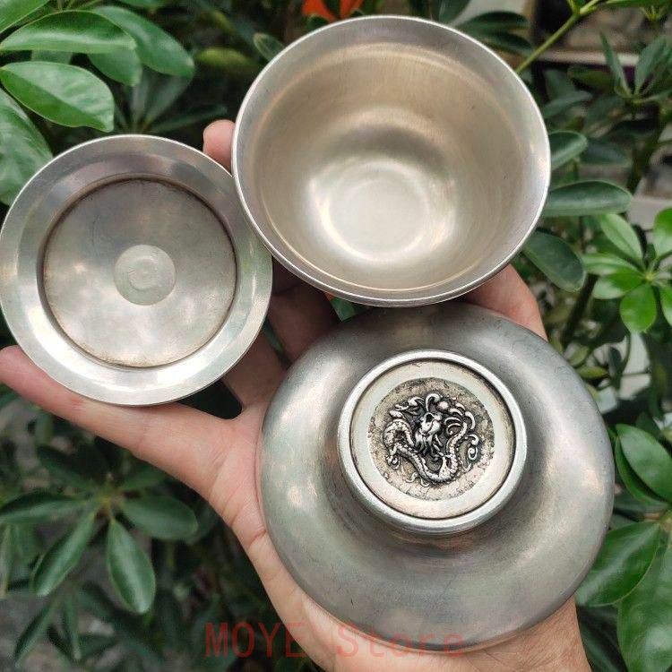 銅 細工 浮彫 り双龍 茶託 茶杯 茶器 茶道 卸売 工芸 置物gy1216 銅