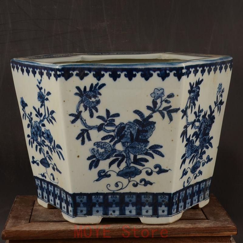 サバの実紋の六方鉢盆栽 置物gy