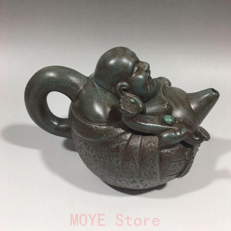 緑泥の弥勒紫砂壷