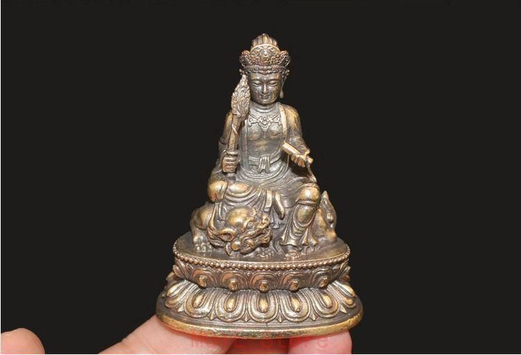 文殊菩薩 観音 銅製 仏像 彫刻 置物 開運 風水gy1216 - メルカリ