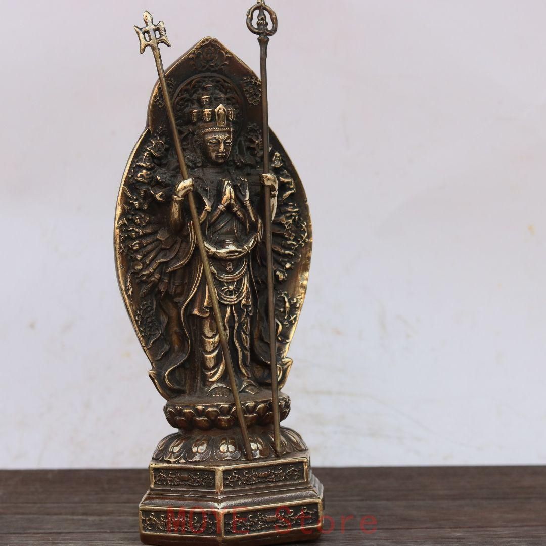 仏教美術  千手観音  銅製 仏像 彫刻 置物 開運 風水 仏教美術 千手観音 銅製 仏像 彫刻 置物 開運 風水gy1216 - メルカリ