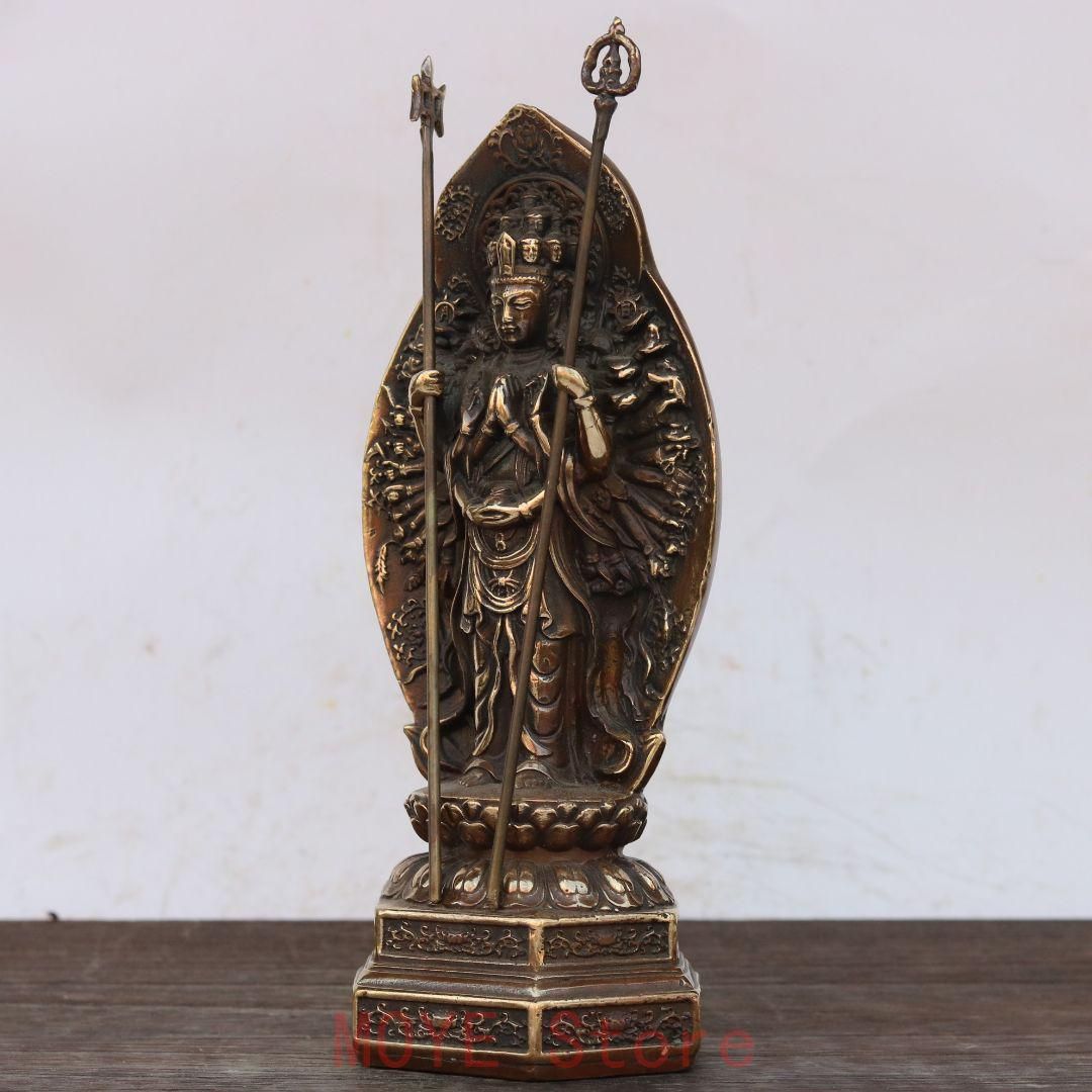 仏教美術 千手観音 銅製 仏像 彫刻 置物 開運 風水 仏教美術 千手観音 銅製 仏像 彫刻 置物 開運 風水gy1216 - メルカリ