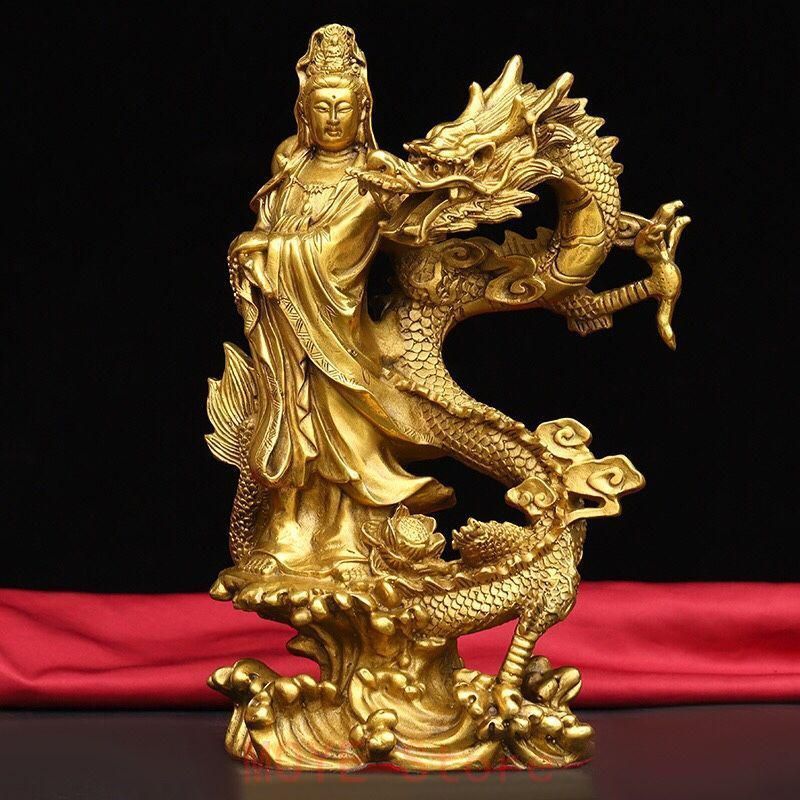 地蔵 菩薩 騎龍観音 銅製 仏像 彫刻 置物 開運 風水gy 1216