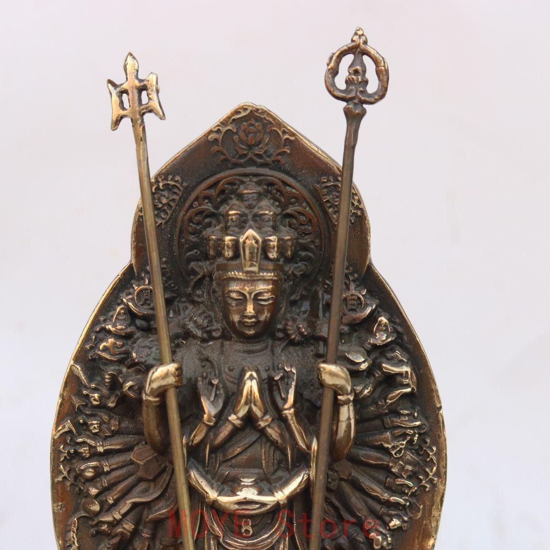 仏教美術 千手観音 銅製 仏像 彫刻 置物 開運 風水gy1216 - メルカリ