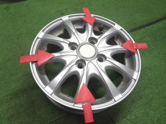 社外 SIBILLA 13インチ アルミホイール 4本 アルト キャロル外し 自社品番240760