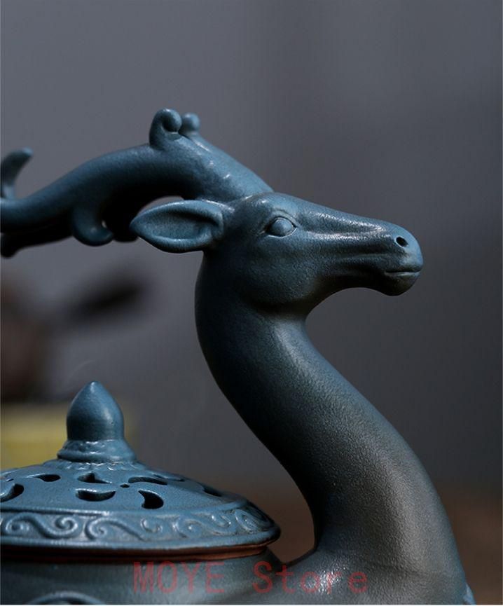 福鹿 香炉 陶磁器 装飾品 工芸品 美術品 置物gy1216 - メルカリ