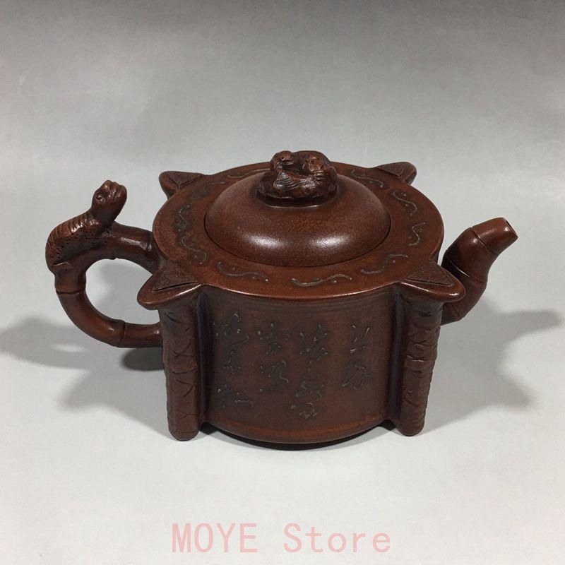 宜興 紫砂壷 チ竜紫砂壷 置物gy 1216