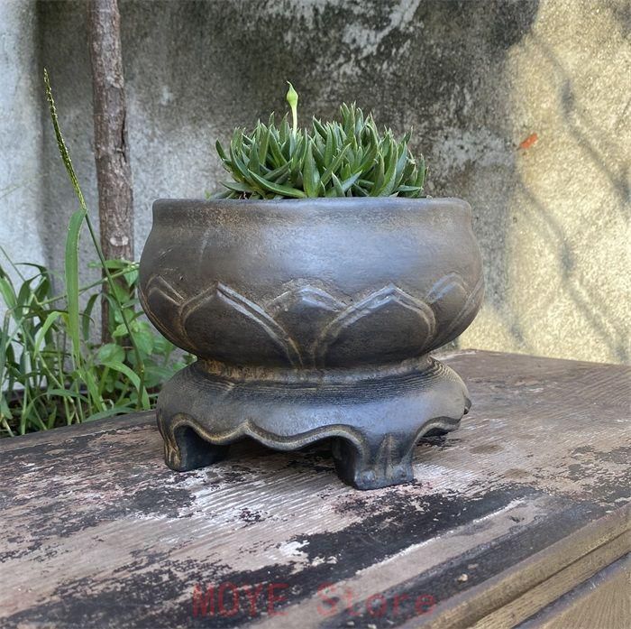 禅意 植木鉢 花器 緑植栽花卉容器 仏用品香炉gy 1216