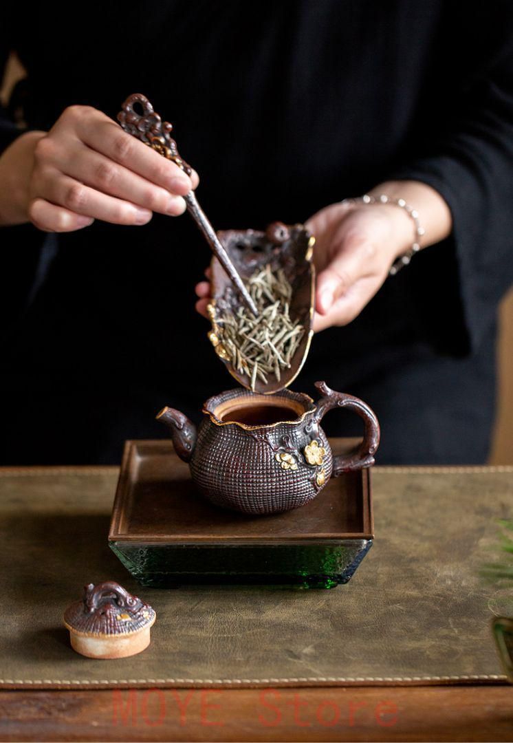 梅の花の手浮彫り茶則 茶杓 新品未使用 茶道具gy1216 - メルカリ