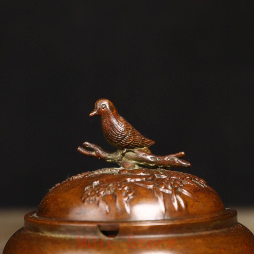 蘇工 純銅 カササギ 香炉 灰皿 装飾品 工芸品 美術品 置物gy1216 購入