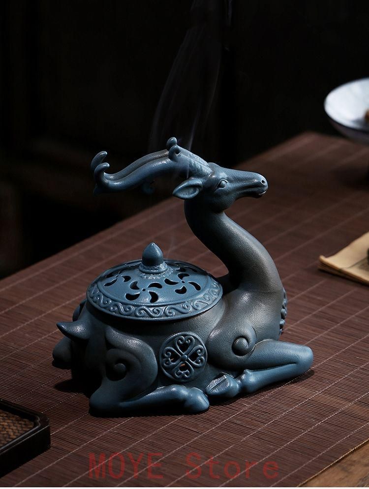 福鹿 香炉 陶磁器 装飾品 工芸品 美術品 置物 福鹿 香炉 陶磁器 装飾品 工芸品 美術品 置物gy1216 - メルカリ