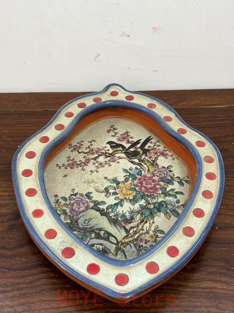 大明万暦 パステル 筆洗 磁皿 茶皿 果皿 置物gy 1216