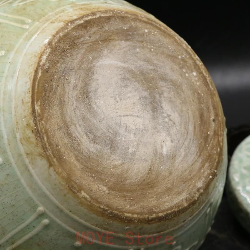 民窯開片影清茶筒 景徳鎮 陶磁器 装飾品 工芸品美術品 置物gy1216