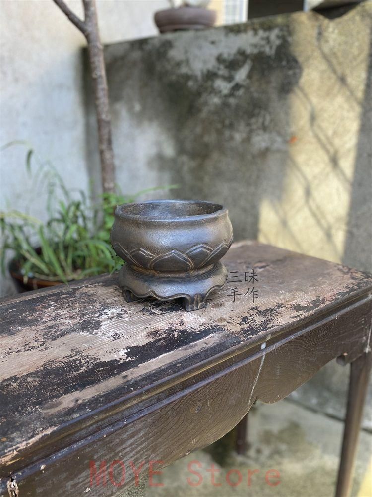 禅意 植木鉢 花器 緑植栽花卉容器 仏用品香炉gy 1216