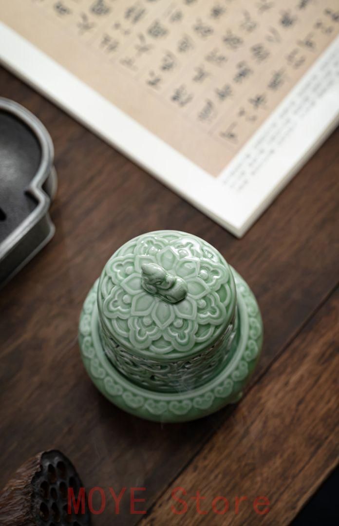 宋式焼物三足円腹蓮華香炉 装飾品 現代工芸品美術品 置物gy1216 - メルカリ