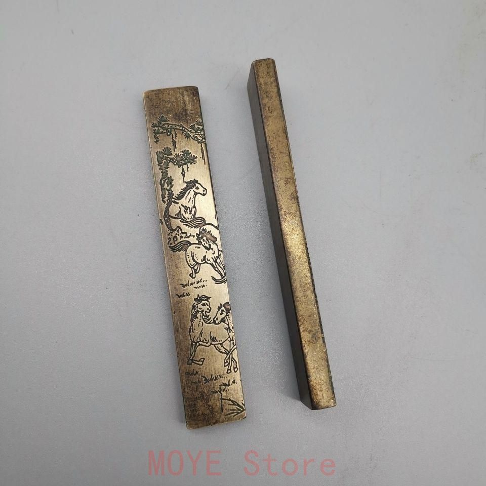 六駿図鎮尺 筆置き 書道具 文房具 工芸品 美術品 置物gy1216 - メルカリ