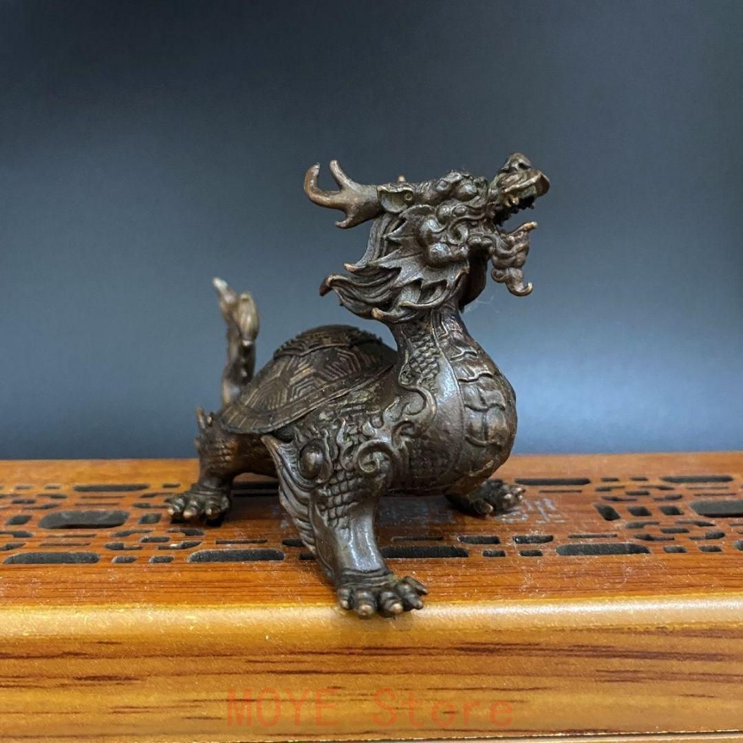 銅 細工 茶道具 香道具 蓋置 置物 竜亀 銅製gy1216 - メルカリ