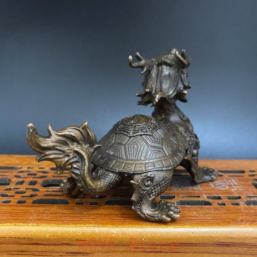銅製 竜亀香炉 茶卓 置物 香道具 装飾品 工芸品 美術品 銅製 竜亀香炉 茶卓 置物 香道具 装飾品 工芸品 美術品
