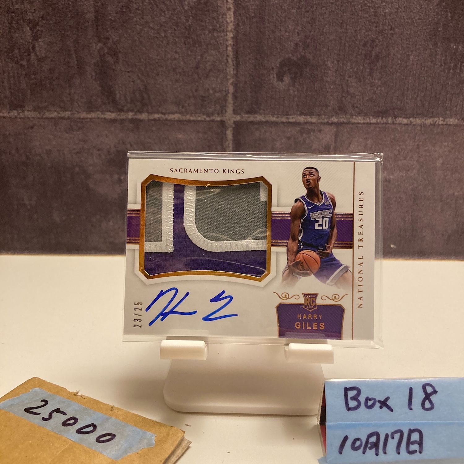 2017 18 Panini National Treasures Harry Giles 23 25 直筆サインカード SACRAMENTO KINGS RC ルーキー Rookie パッチ カード