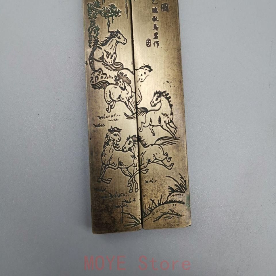 六駿図鎮尺 筆置き 書道具 文房具 工芸品 美術品 置物gy1216 - メルカリ