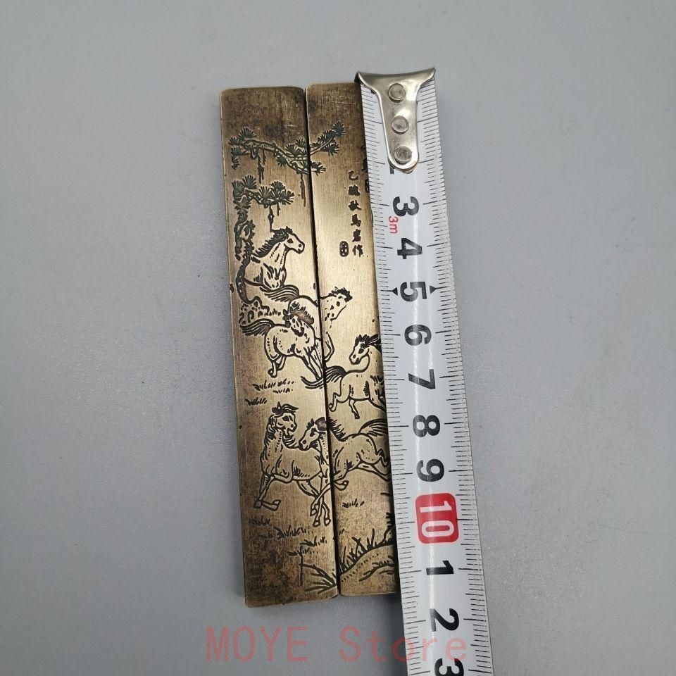 六駿図鎮尺 筆置き 書道具 文房具 工芸品 美術品 置物gy1216 - メルカリ