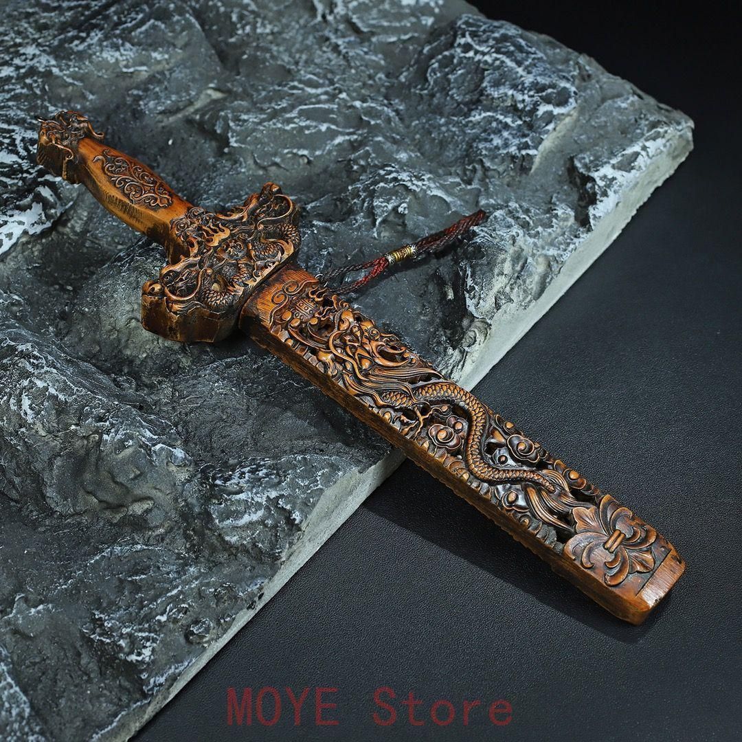 透かし彫り祥瑞龍騰宝剣 リビング 書斎 装飾品 現代工芸品美術品 置物