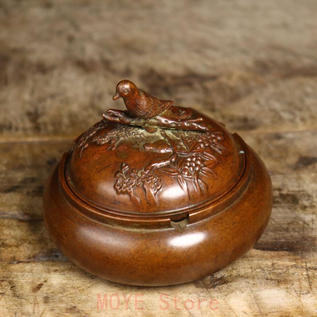 蘇工 純銅 カササギ 香炉 灰皿 装飾品 工芸品 美術品 置物gy1216 購入