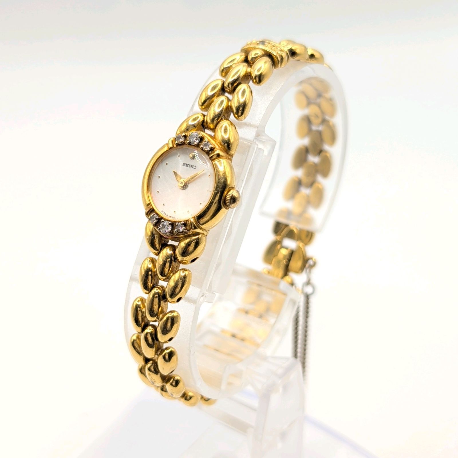 SEIKO 1E20-0760 Watch Quartz Ladies Round Gold 7P dia shell dial
