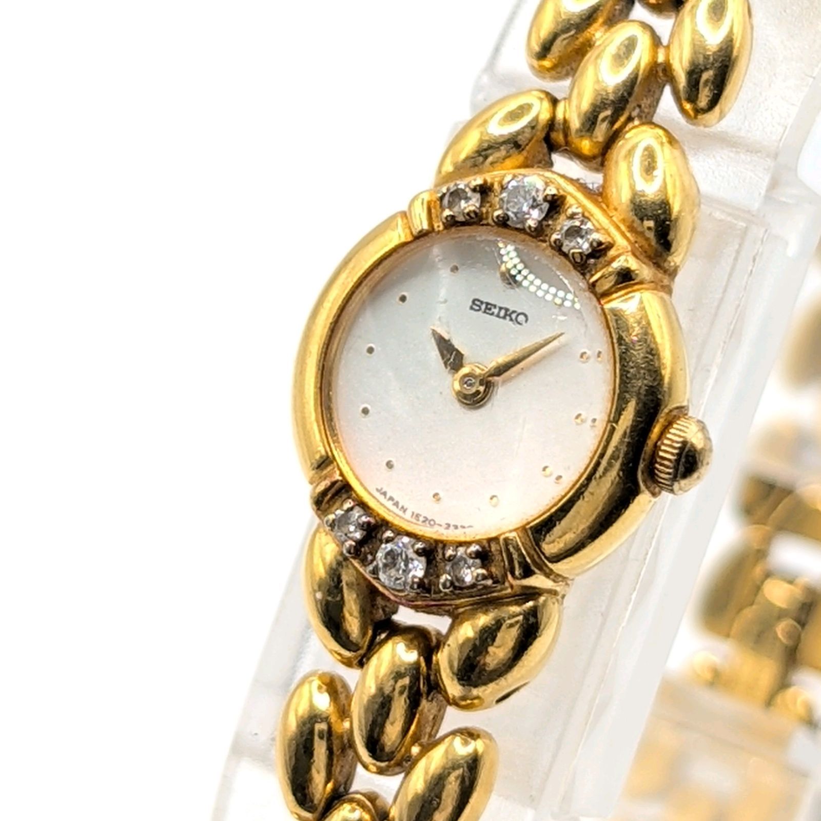 SEIKO 1E20-0760 Watch Quartz Ladies Round Gold 7P dia shell dial
