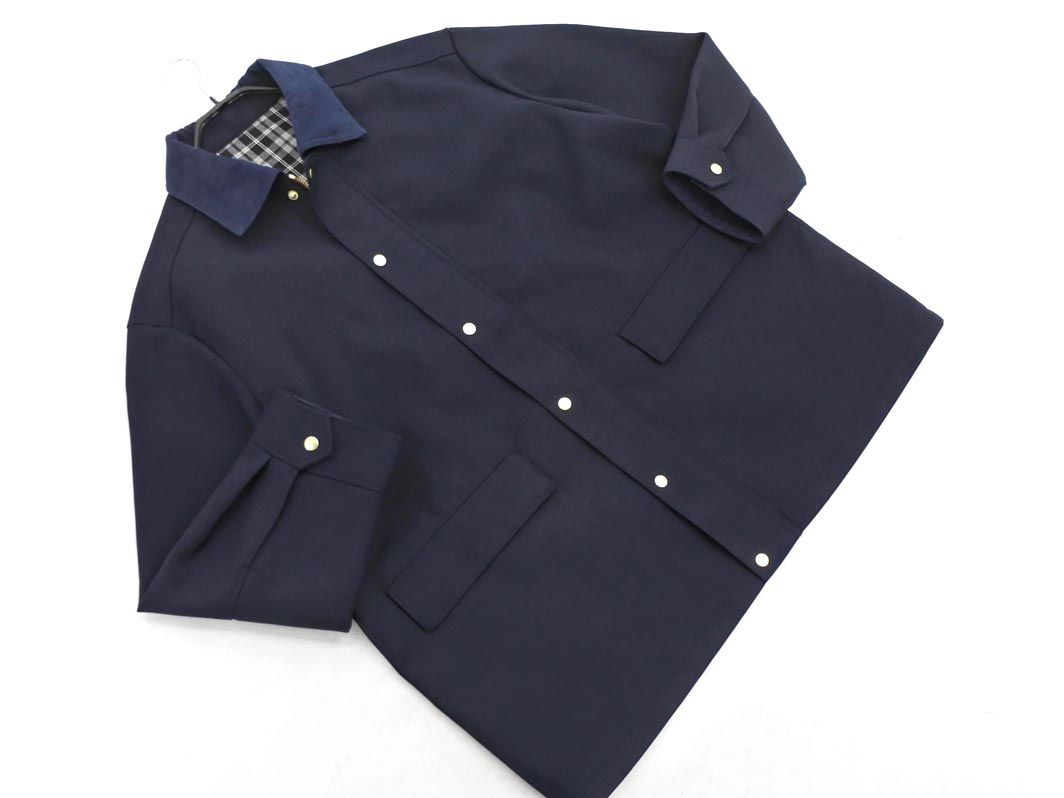 SHIPS シップス ボタン ジップアップ コート 紺  メンズ