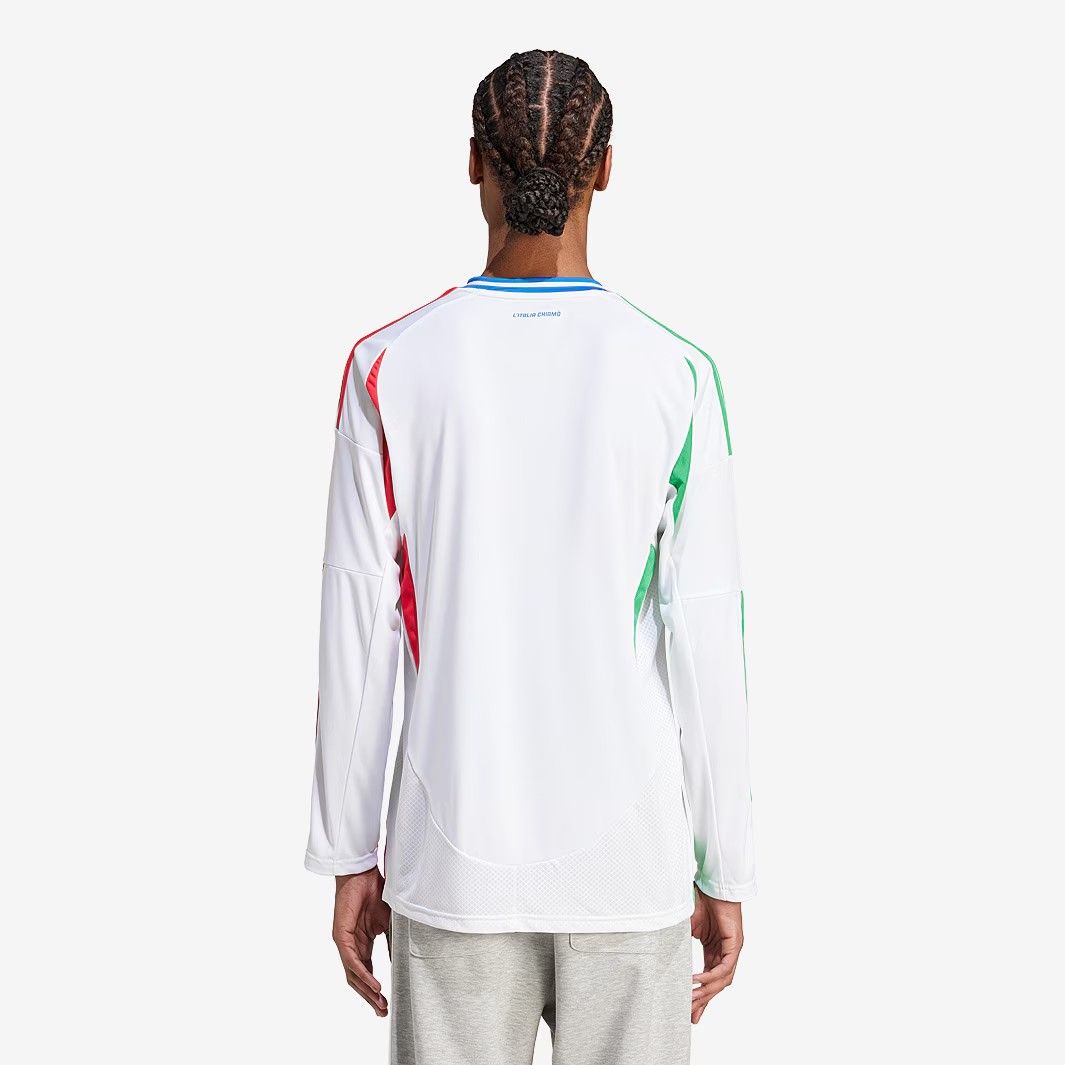adidas イタリア代表 2025 長袖 アウェイ シャツ ホワイト スリムフィット