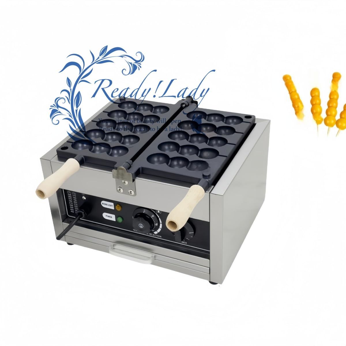 110 V業務用電気串焼き機 一定温度制御 1400 Wワッフル串焼き機 5分でワッフルが作れる ひょうたん焼き3本串5本串砂糖漬けサンザシゴマケーキ機 電気加熱 ガスタンク利用 家庭のキッチンスナックに最適 三玉串焼き機 ガスタンク