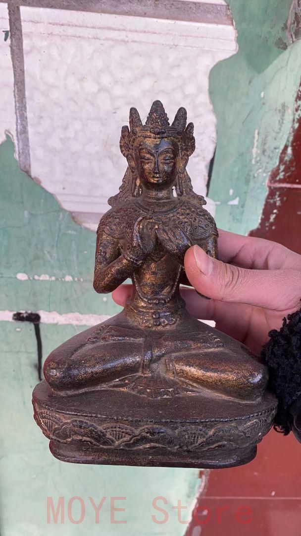 白度母結法印像 装飾品 置物gy 1216