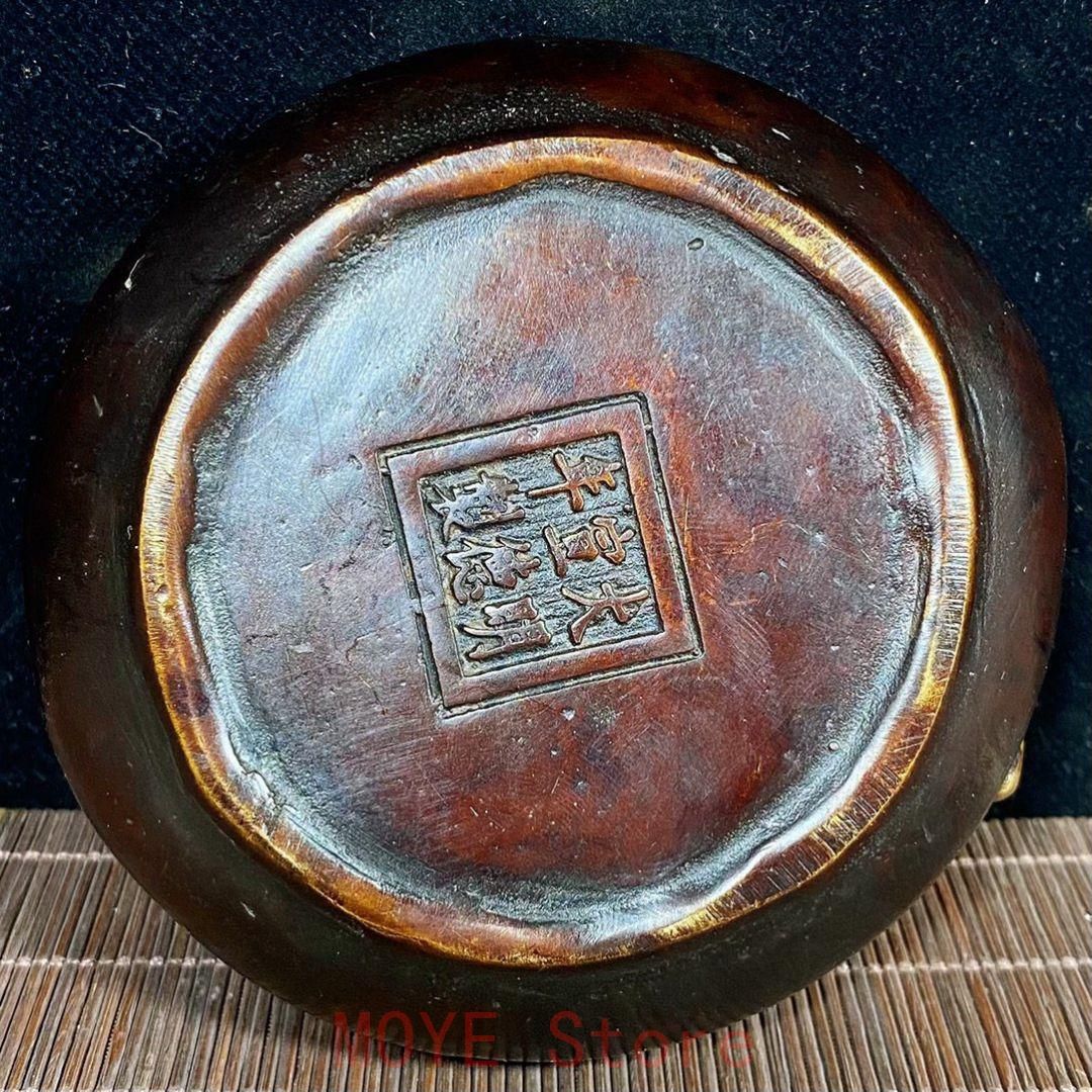 宣款 瓜紋筆洗 銅製 書道具 文房具 工芸品 美術品 置物 宣款 瓜紋筆洗 銅製 書道具 文房具 工芸品 美術品 置物