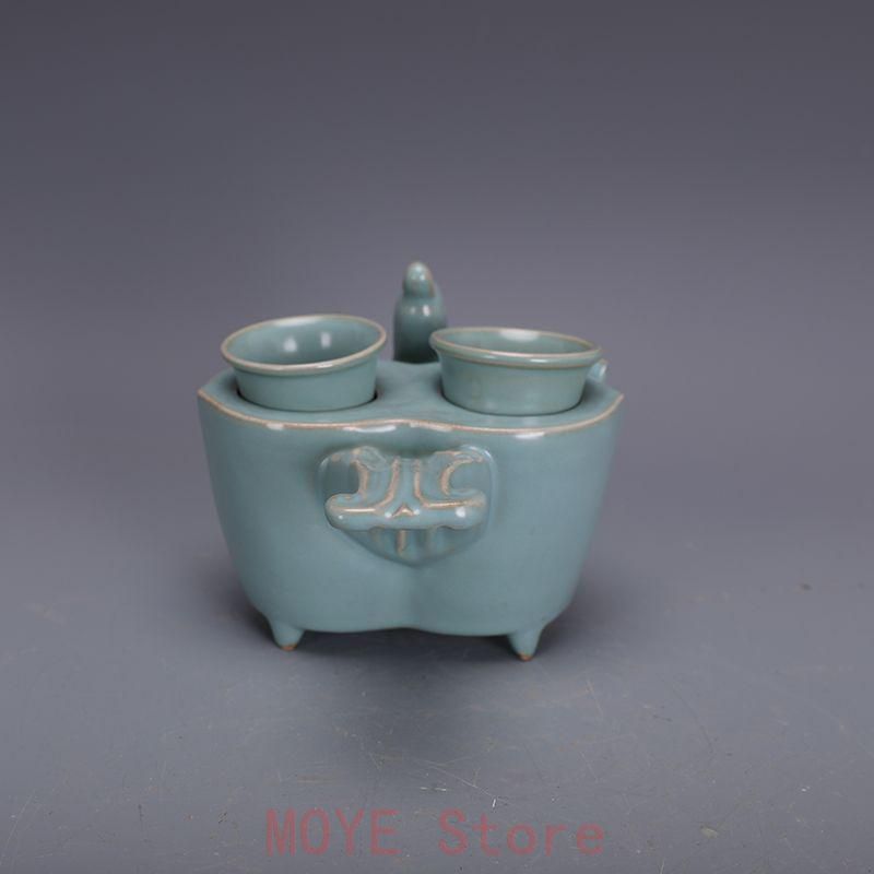 汝窯青釉開片清涼寺宝塔 置物 陶磁器 装飾品 工芸品 美術品 置物 汝窯