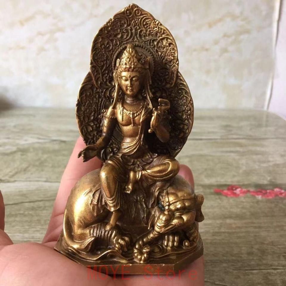 普賢菩薩青獅白象乗騎 仏像 装飾品 工芸品美術品 置物gy1216 - メルカリ