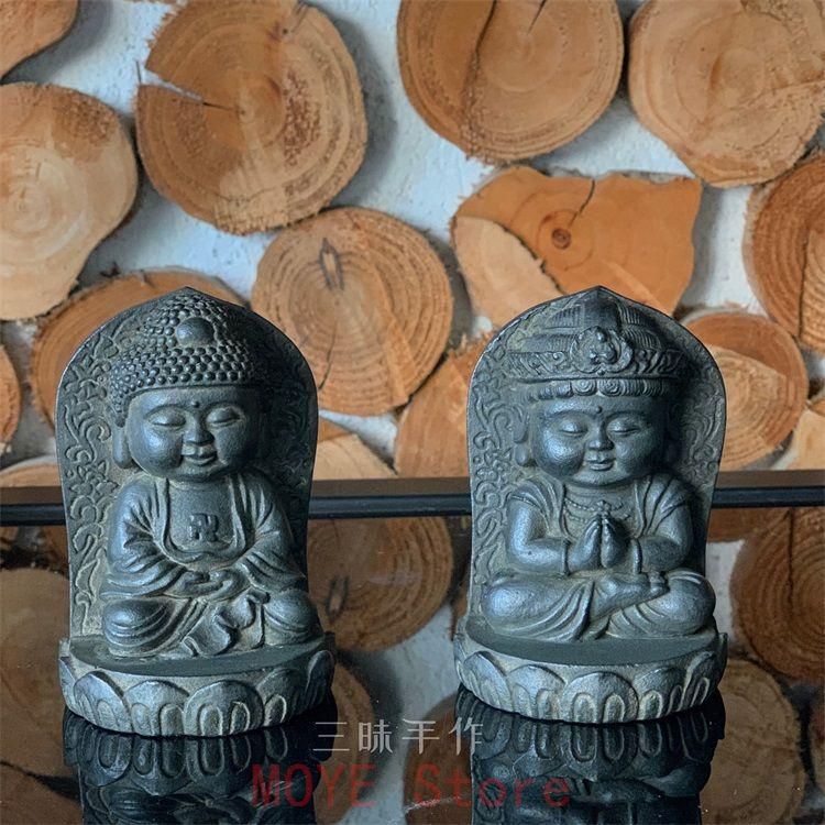 仏像一対 釈迦牟尼仏 観音像 置物gy 1216