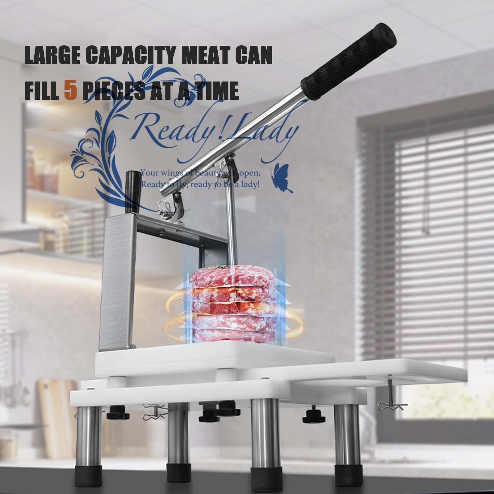  コマーシャルバーガー型 ハンバーガーパティメーカープレス500ワックスパティペーパー 大きなホッパー 生産能力 5 pc 掃除が簡単 マニュアルバーガーフォーミングマシン ファーストフードレストラン用 その他 キッチン 食器