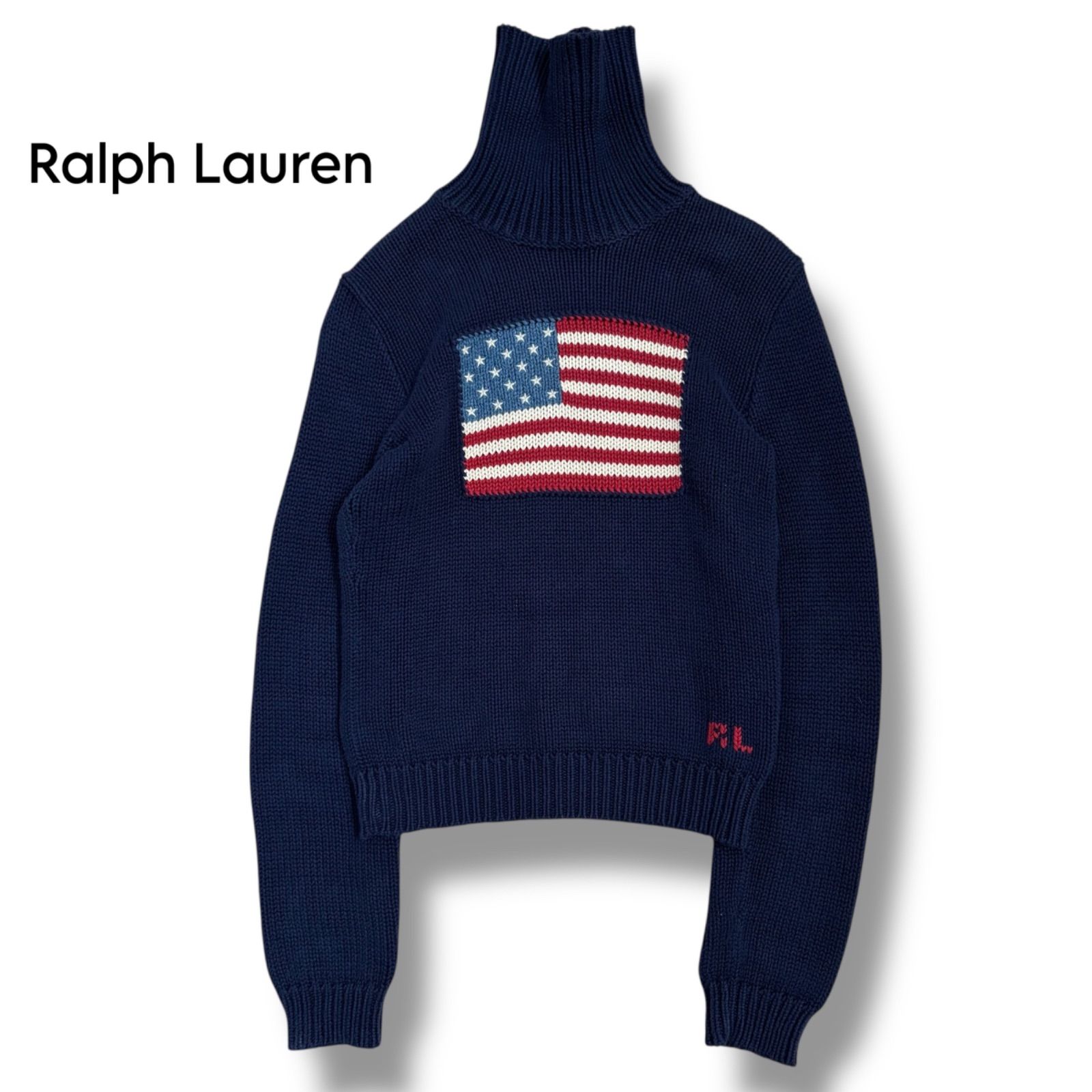 Ralph Lauren】タートルネックセーター 星条旗 アメリカ M - メルカリ