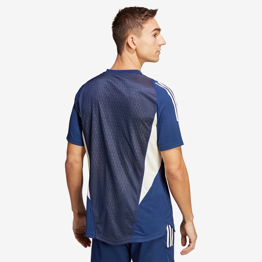 adidas イタリア代表 2025 プロ トレーニング シャツ 紺 白 スリムフィット